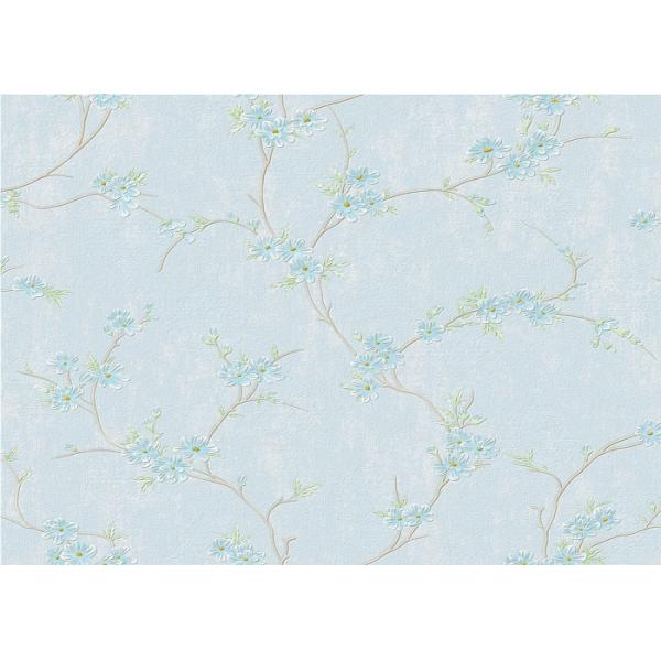 Low Flammability Soundproof PVC Contemporary Wall Coverings Flower Pattern Wallpaper