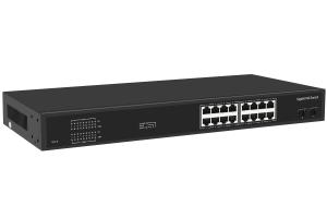 China 16 Port Gigabit Ethernet Switch Af/at Poe Switch AC 100-240V Power Input wholesale