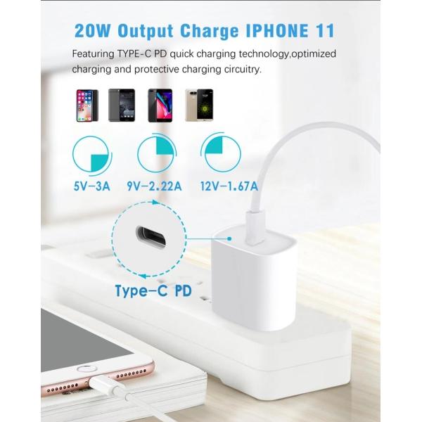 20W PD USB Type C Quick Charger Adapter For iPhone 11 Pro XR X Xs Max 12 Mini Fast PD charger port Travel Wall