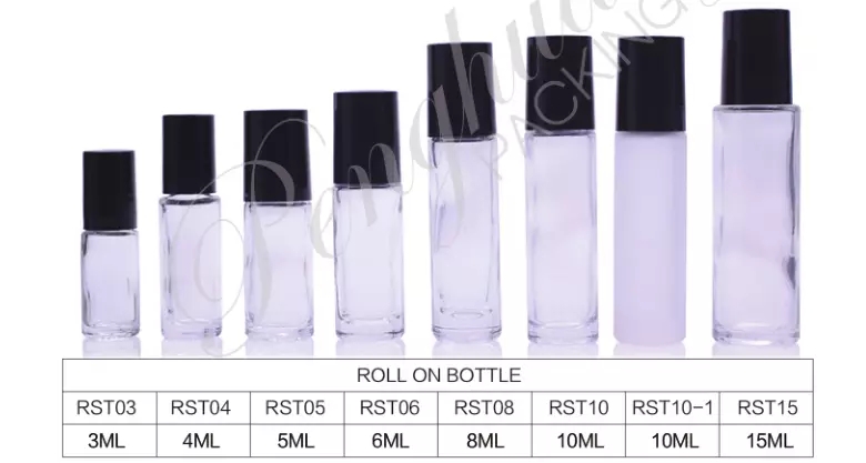 Empty 5g Glass Roll On Bottles 5ml Essential Oil Roller Bottles With Plastic Cap