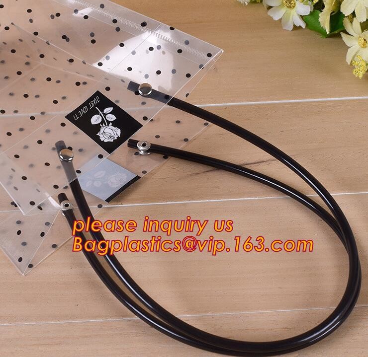 Promotional customized high quality soft loop plastic cloth bag,manufacturer custom soft loop handle polyethylene PE pla