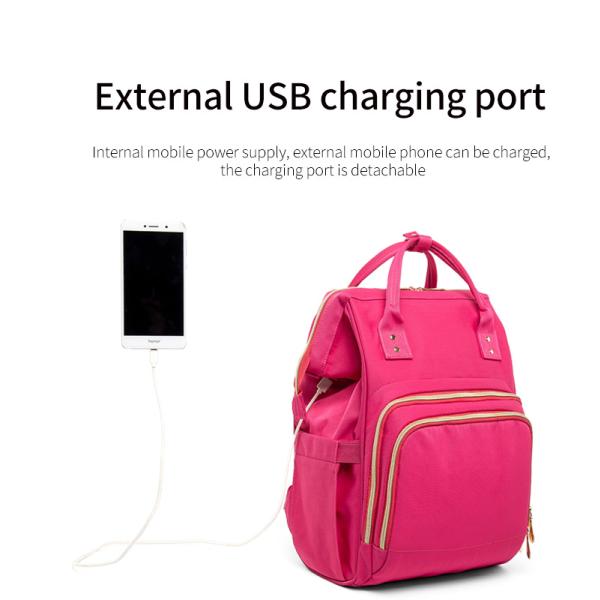 Multifunctional Adventure Diaper Bag Backpack With USB D Buckle Trailer Design