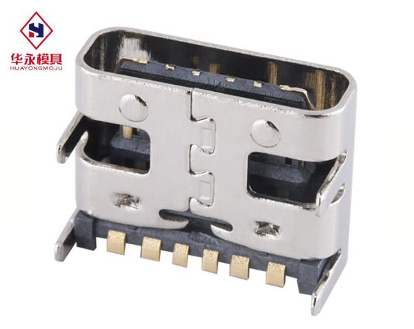 Quality 5000 cycles 30V max 6 Pin USB Type C Connector for PCB for sale