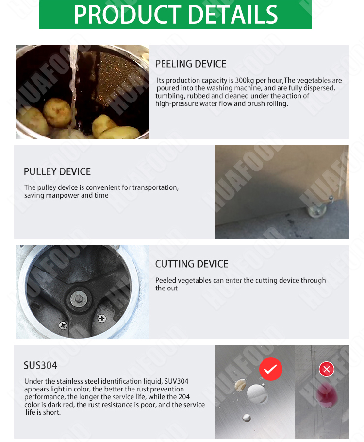 High Performance Potato Peeler And Slicer / Taro Peeler And Chipper / Potato Peeling And Slicing Machine