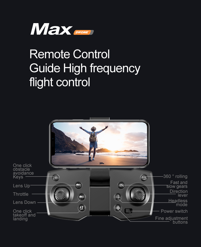 W17Hw Waypoint Flight Planning Drone 60MIN Charging Time Beginner Drones for Slow Descending Landing and Event Coverage