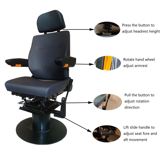 360 Rotation Static Adjustable Subway Metro Railway Seats