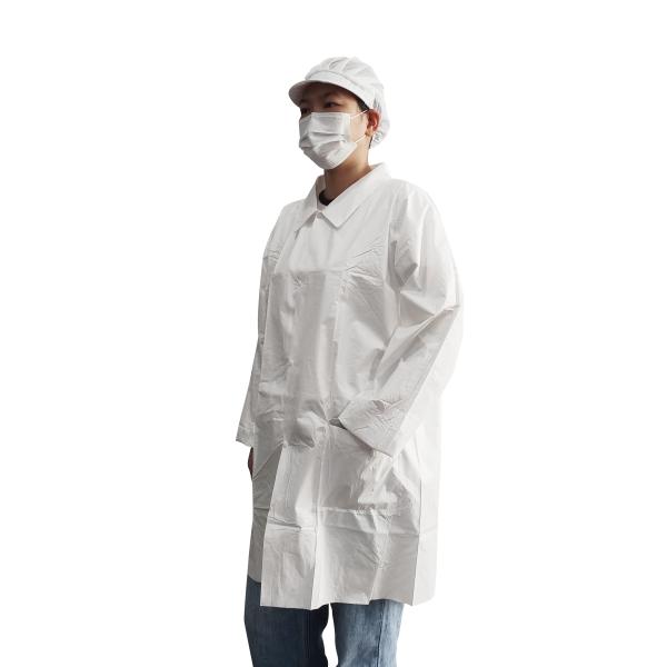 Snaps Closure Disposable MP Lab Coat With Pockets For Factory/Food Processing/General Industry