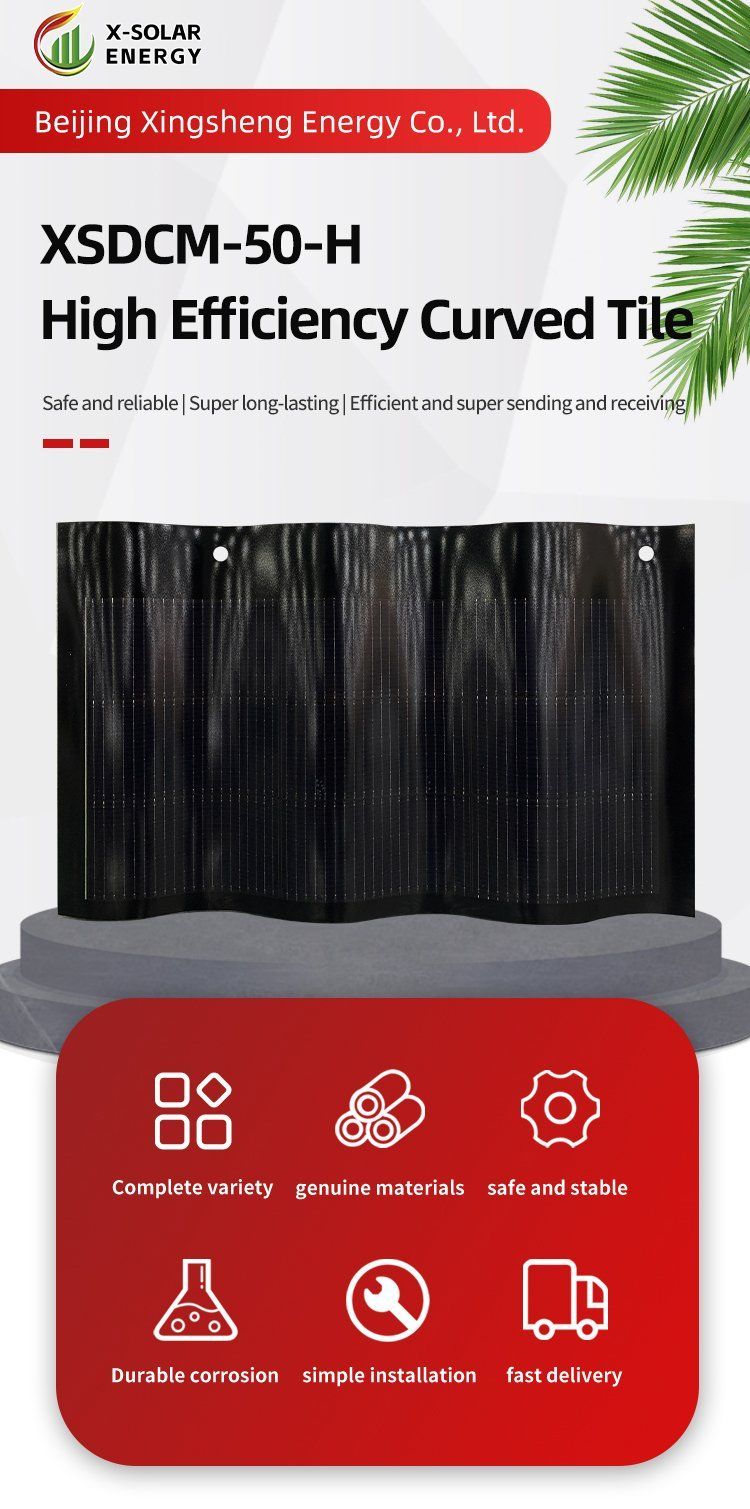 Hot Sale Hanergy M50 Home Glass Black Tile Solar Panel 50W Solar Energy Solar Roof Tiles Photovoltaic