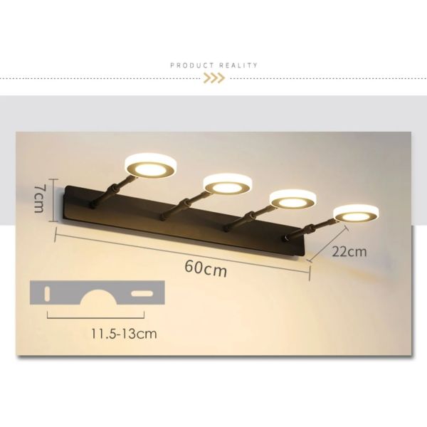 360 Degree Rotating Makeup Lights LED Vanity Light Bathroom Mirror Cabinet Light (WH-MR-76)