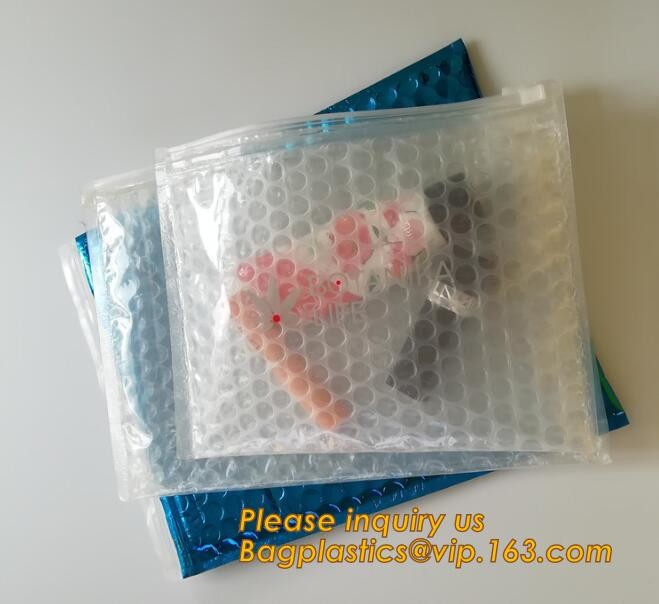 Cosmetic Slider Zip lockk Bubble Bags Bubble Slide Pouch,Zip lockk esd bubble bag bubble packaging wrap cosmetic pouch slide