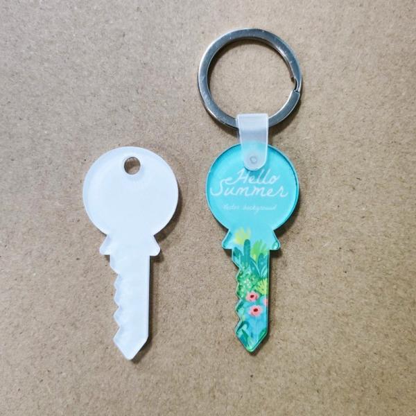 Key Shape Acrylic Sublimation Keychain Blanks Custom Acrylic Keyring