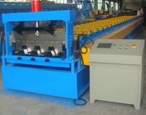 Automatic Floor Deck Roll Forming Machine , Steel Rolling Machine High Efficiency