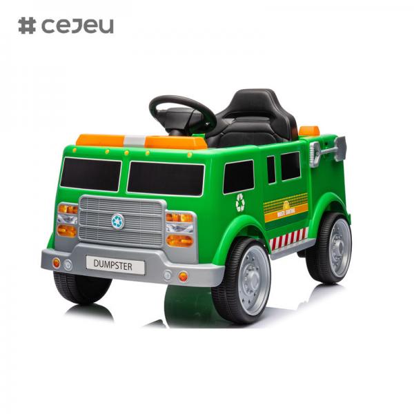 Recycling Truck Interactive Ride On Toy, Kids Ages 1.5-4 Years, 6 Volt Battery and Charger, Sound Effects,Green