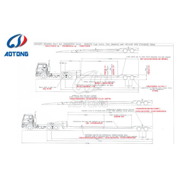 BPW Axles Low Platform 120 TON Front Loading Lowbed Trailer with Removable Gooseneck
