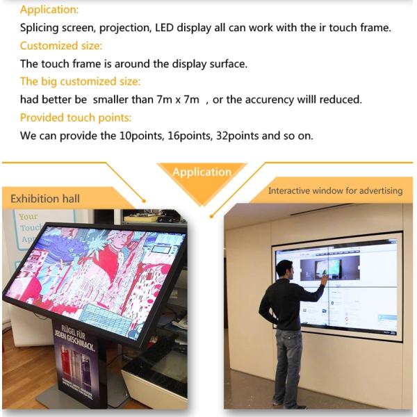 Dustproof 18.5 Inch Multi Infrared Touch Screen Frame 4096x4096 Resolution