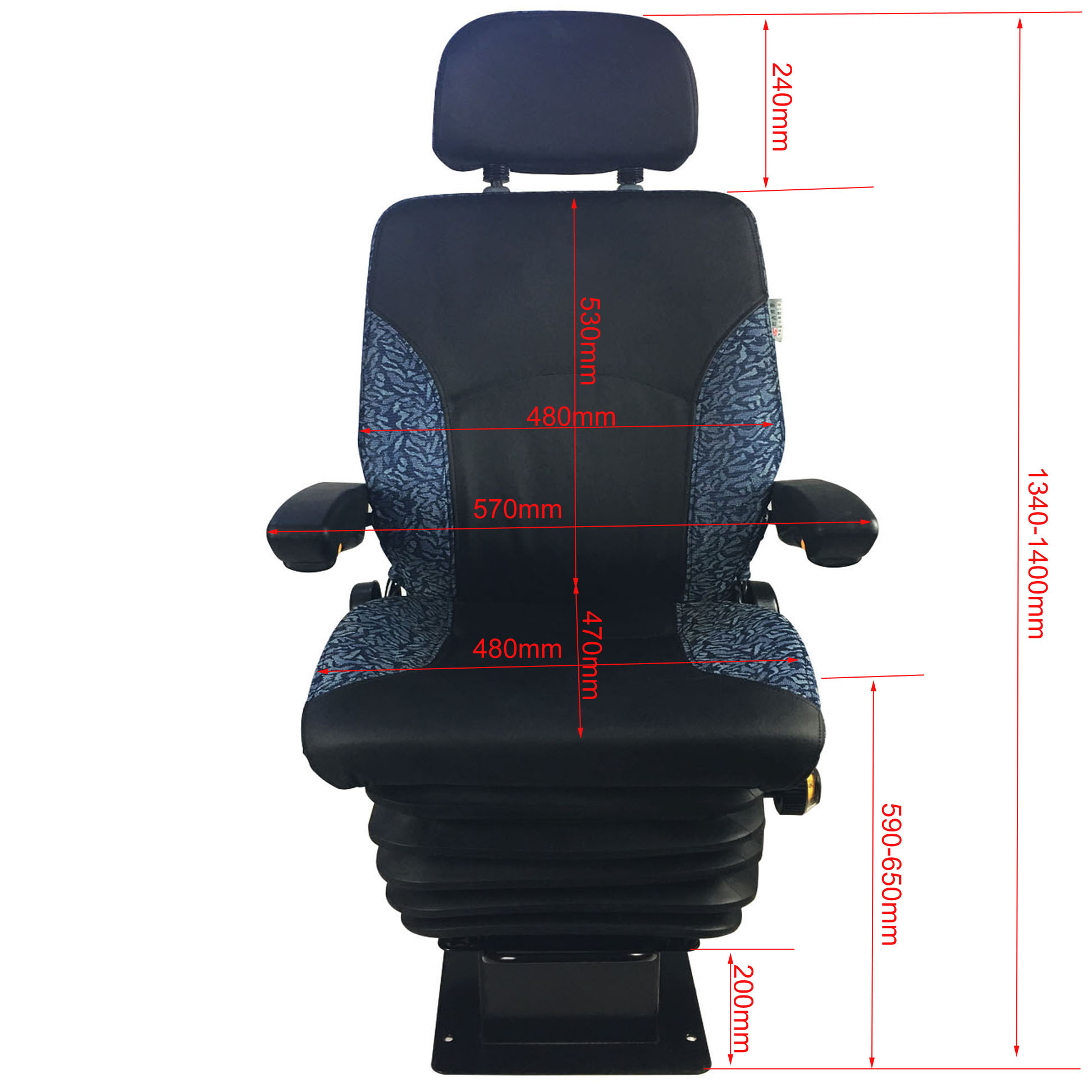 Comfortable Construction Equipment Seats Ship Unloader Air Ride Seats