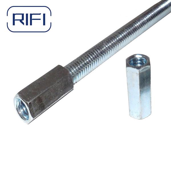 Quality 3/8" Metal Hardware Fasteners Threaded Steel Rod Coupler Galvanized for sale