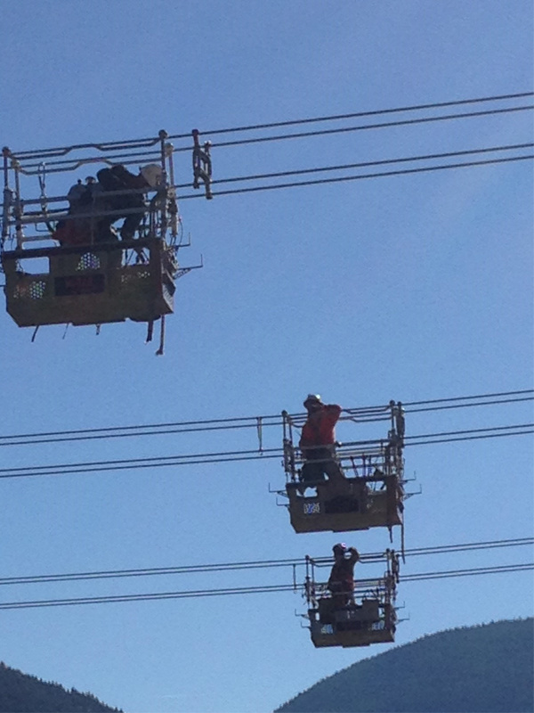 Three Bundle Conductors Line Cart Overhead Lines Conductor Inspection Trolley Bicycle Cart
