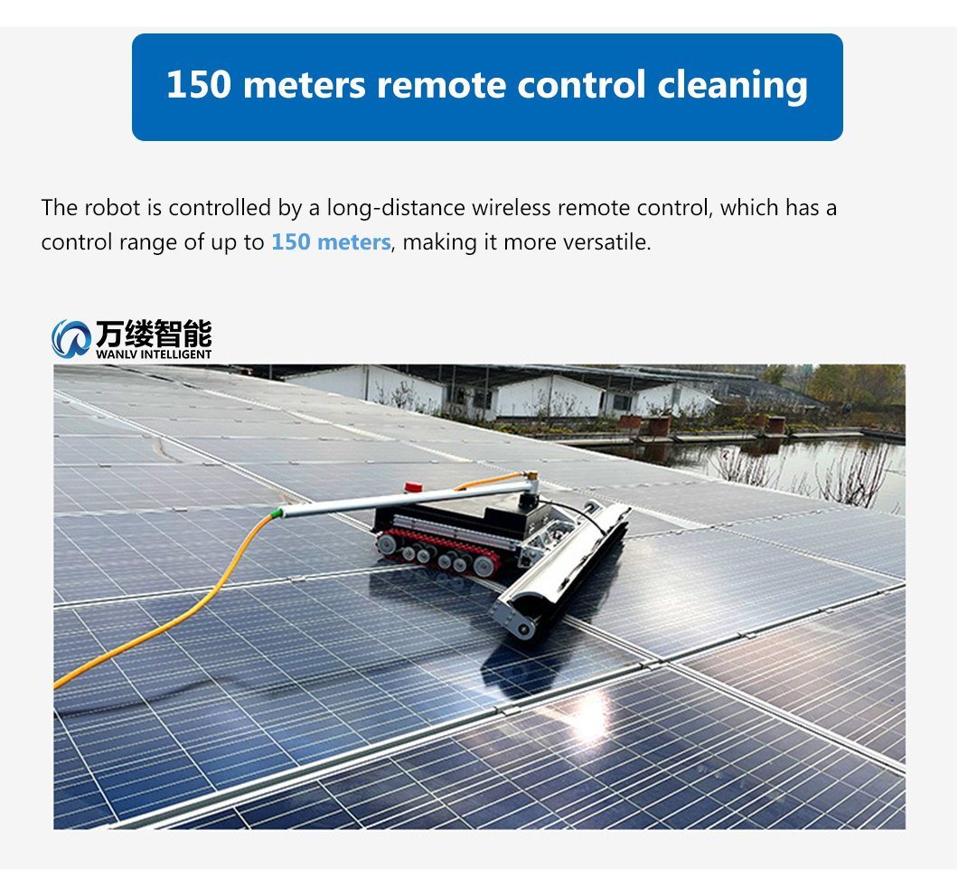 Remote Controlled Self Washing Solar Panel Cleaning Robot with New Nylon Yarn to Protect Surface and Quick Stain Removal
