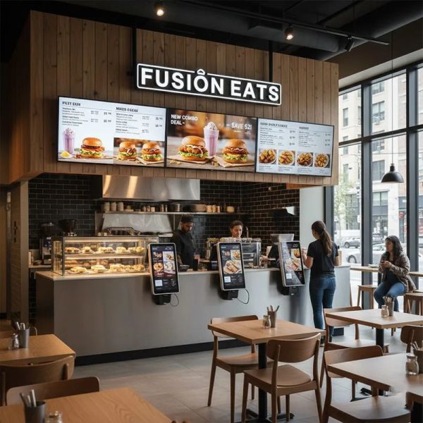Commercial Digital Menu Board Display for Fast Food Chains and Cafes