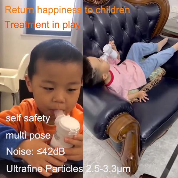 Portable Pediatric Home Nebulizer Machine Resp. Fraction 88.9% Of C.I. 1μm - 4.7μm