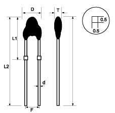 2.7KOhm NTC 3950 Thermistor High Accuracy Epoxy Pearl Shape 2K2