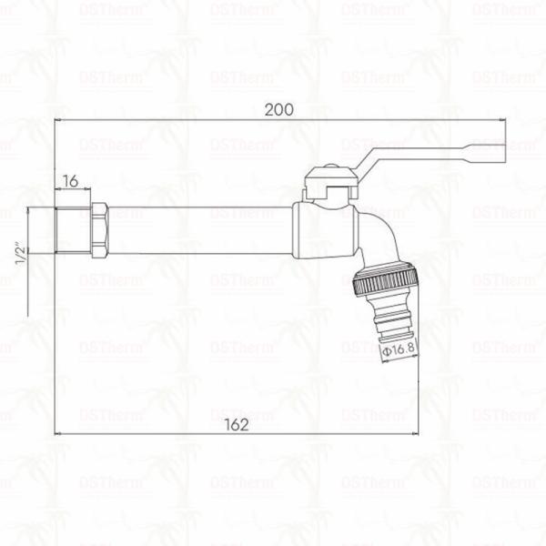 Long Spoute Heavy-Duty Nickel Plated Single Outlet Tap Extension Tap Brass Faucet 1/2"*3/4"