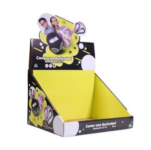 Corrugated Cardboard PDQ Counter Display For Bluetooth Earphone