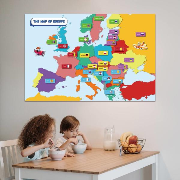 100x36" 75x36" Print Dry Erase Laminated Posters Map Learning