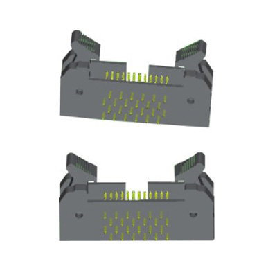 Ejector Right Angle Header Connector 1.27mm Pitch Four Row Signal Transmission