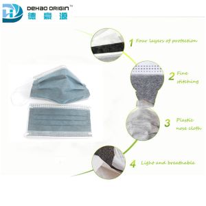 Elastic Earloop 9.5cm Disposable Activated Carbon Face Mask