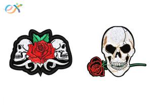 China Polyester Material Skull Motorcycle Patches Irregular Shape With Laser Cut wholesale