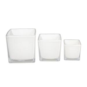 Gradient Empty Square Candle Containers Customized Amber Glass Candle Jars