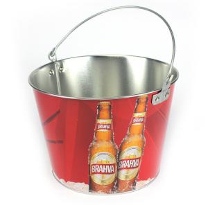 12L Metal Wine Bucket 4 Color Galvanized Ice Bucket With Handle