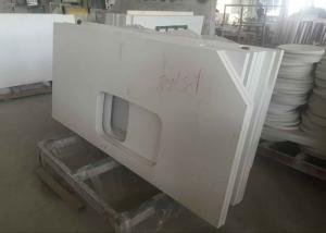 Solid Color Natural Quartz Countertops , Custom Bathroom Quartz Countertops