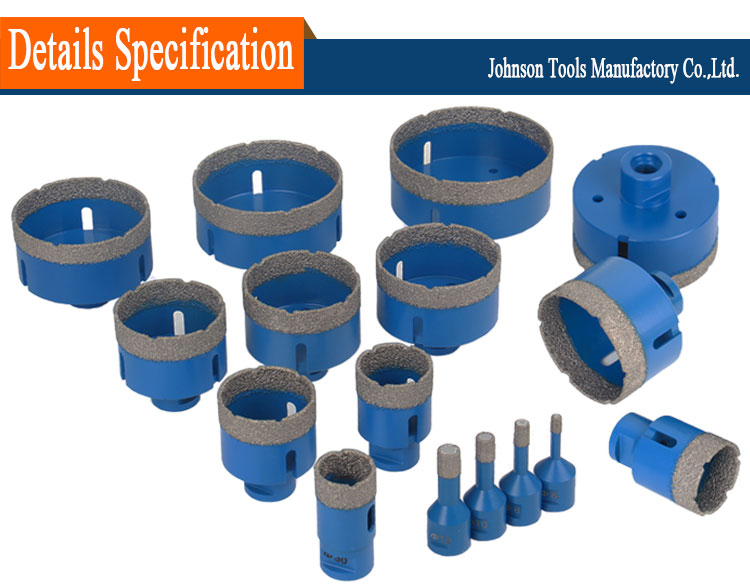 5-180mm Vacuum Brazed Diamond Crowns Core Drill Bit Hole Saw Diamond Hole Cutter For Marble Stone Porcelain Tile