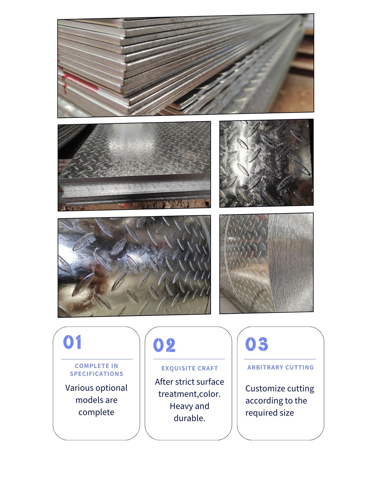 Q355 Grade 4.75*1500 mm Hot Dip Galvanized Pattern Plate Steel Sheet Promotion