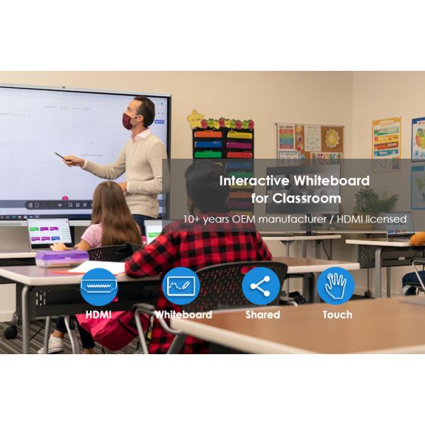 4K 85 Inch Smart Board Interactive Digital Whiteboard For Teaching