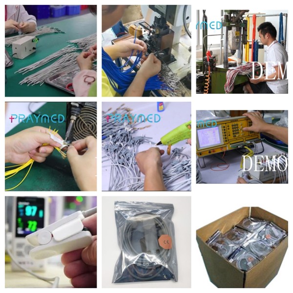 Compatible GE Hellige 10 Pin 5 Lead ECG Cable, AHA & IEC, Snap & Grabber Ends