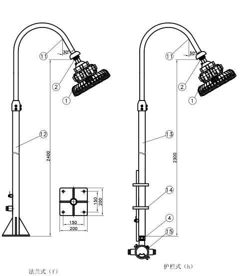 ATEX IEC Ex Flame Proof Lamp Led Ex-Proof Light Weatherproof 80 Watts
