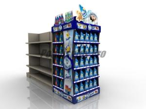 China Curved Shelf Sustainable End Cap Shelving For Promoting Laundry Detergent wholesale