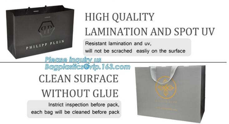 Customized Cut Printed Coated Paper Shopping Bag with Matt Lamination,rope handle custom logo printed white paper bag