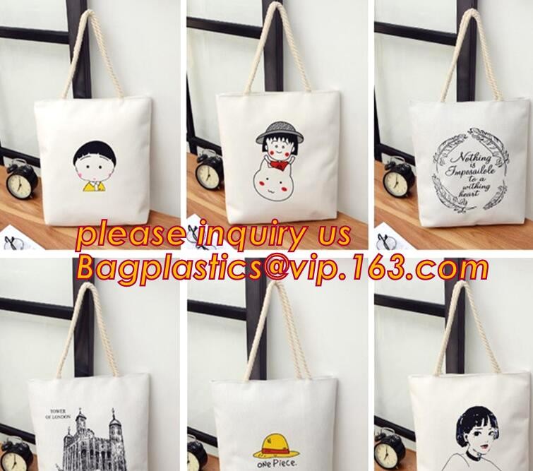 Custom silk screen printed Cotton material handle style blank natural cotton canvas bag without logo bagplastics bagease