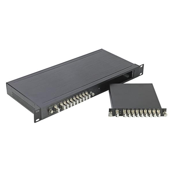 1U 19'' Rack Chassis 8CH CWDM DWDM Mux Demux Wavelength Division Multiplexer With 2 Slot LGX Box