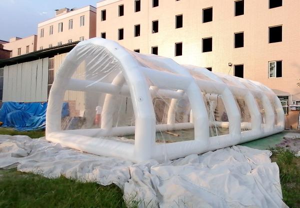 Quality 12*6m Airtight Clear Inflatable Pool Bubble Dome , Waterproof Pool Dome for sale