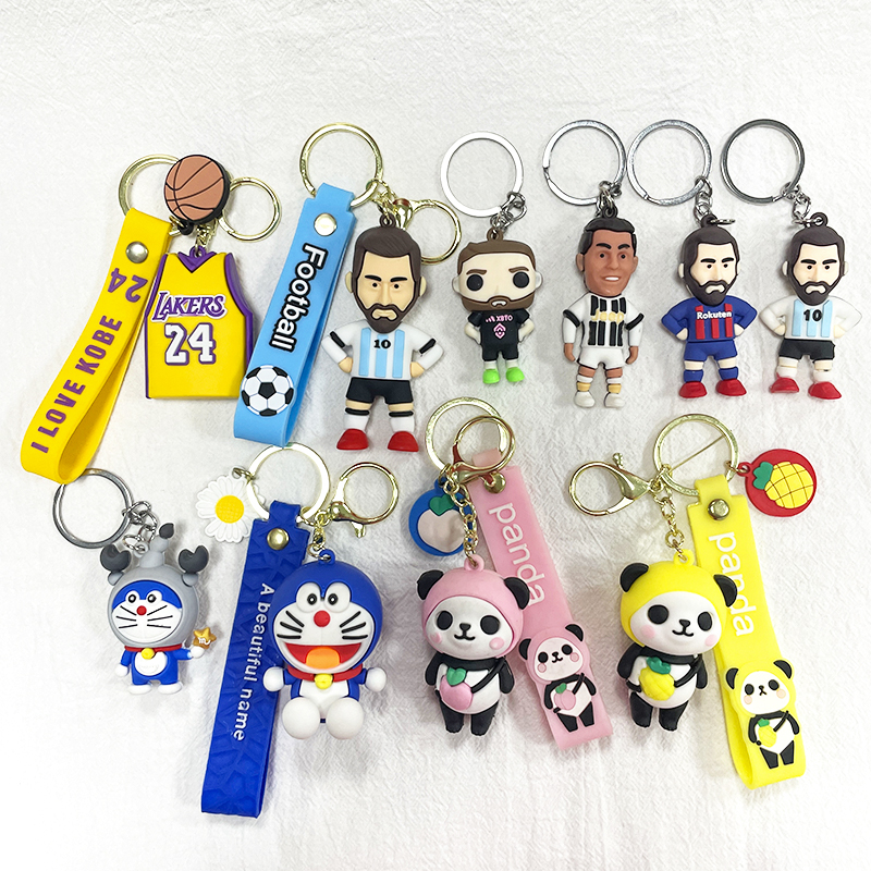 Custom 2D 3D PVC Keychains Soft Rubber Cartoon Anime UV Printing Digital Mockup with Your Logo Low MOQ Factory Direct Supply