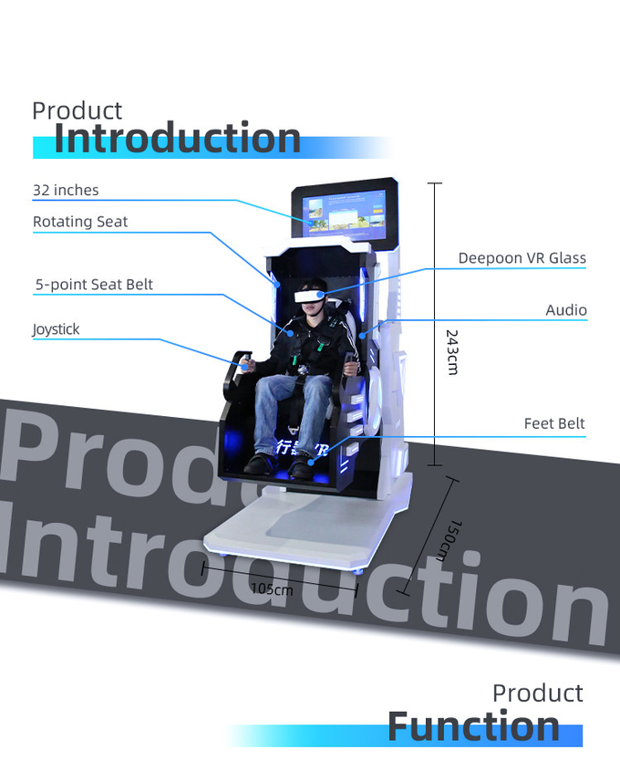 9D Virtual Reality Simulator 360 Degree Rotation VR Theme Park Game