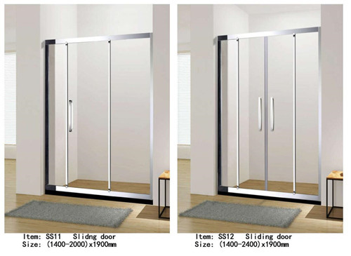 Two Panel Sliding Glass Shower Doors Glass Thickness 6mm With PVC Waterproof Strip