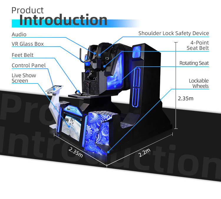 High Technology Roller Coaster 720 Degrees Arcade Game 9D VR Simulator