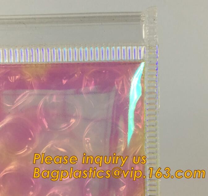 Cosmetic Slider Zip lockk Bubble Bags Bubble Slide Pouch,Zip lockk esd bubble bag bubble packaging wrap cosmetic pouch slide